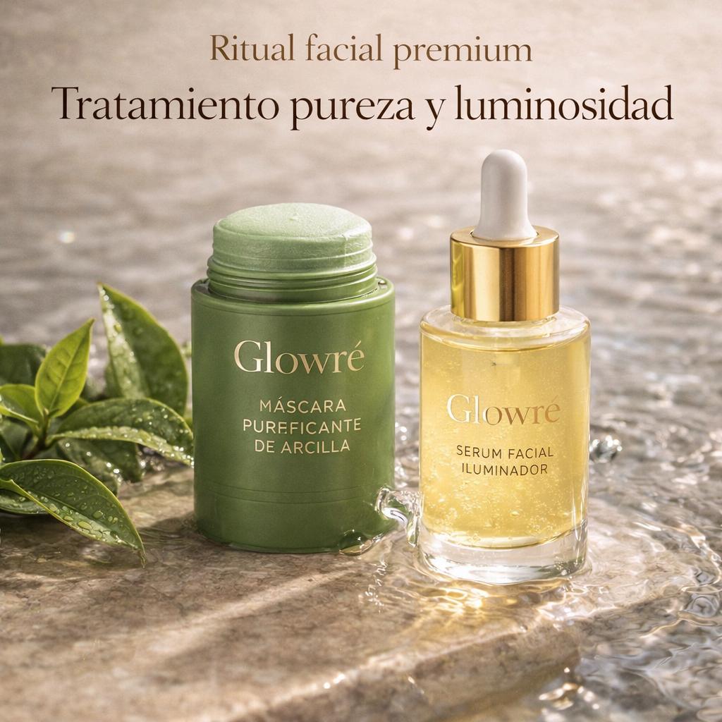 🔥 Éclat Ritual™ – Mascarilla de Arcilla & Sérum Facial Iluminador